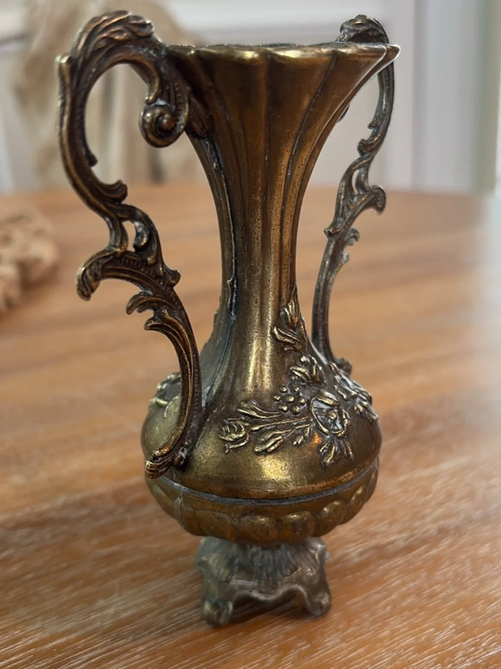 Antique-Style Brass Decorative Vase - Gold Finish